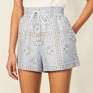 Sandro Judy Paisley Print Drawstring Shorts